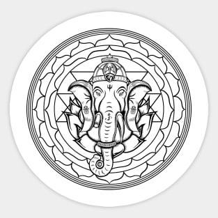 Ganesh and the Lotus Sticker